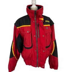 Spyder XT Men's M Thinsulate Winter Snowboard Colorblock Jacket Red Black Yellow